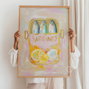 Sardinen Malerei Küste Druckküche Kunst Poster