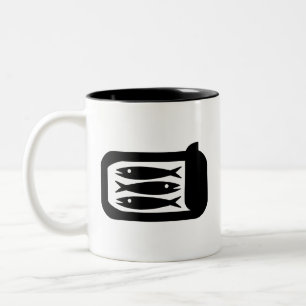 Sardinen-Piktogramm-Tasse Zweifarbige Tasse