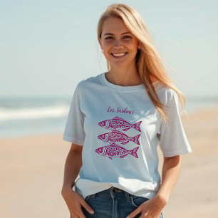 Sardinen-rosa Hawaiisch T-Shirt