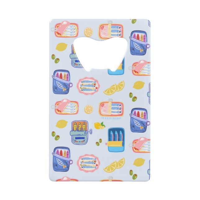 Sardinen und Zitronen Geldbeutel Flaschenöffner (Vorderseite)