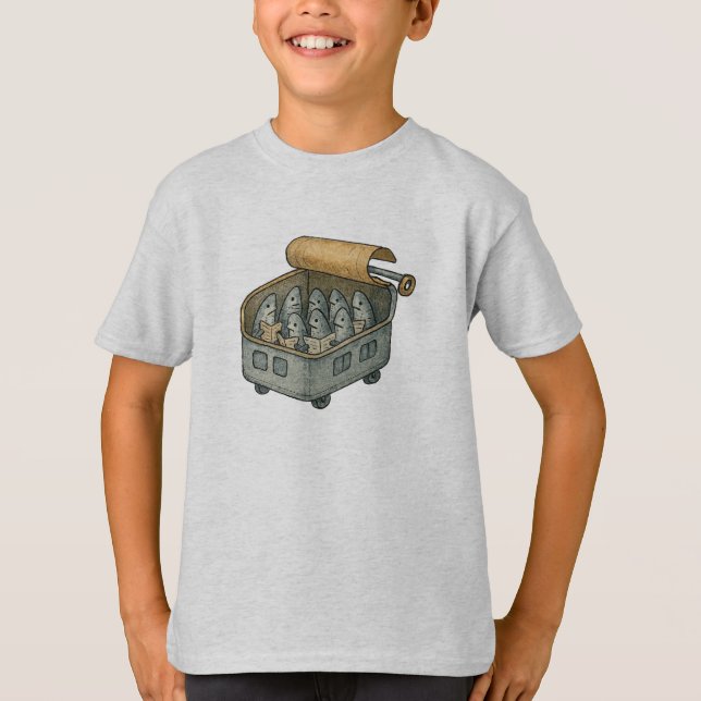 Sardinen-Untergrundfahrt T-Shirt (Vorderseite)