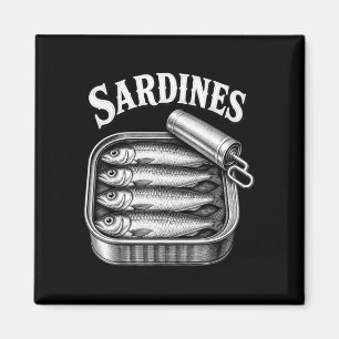 Sardinen Vintage Fischdose Meeresfrüchte Liebhaber Magnet