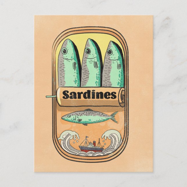 Sardinenbüchse Postkarte (Vorderseite)