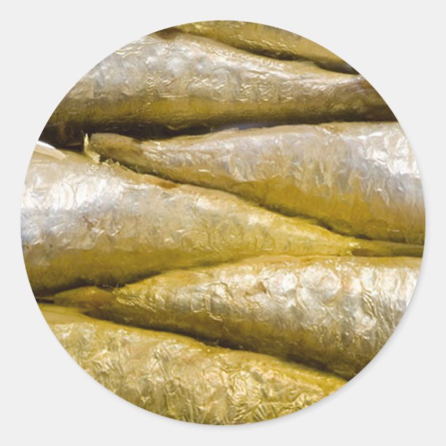 Sardinenkonserven Runder Aufkleber (Vorderseite)
