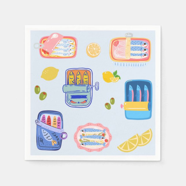 Sardines and Lemons Serviette (Vorderseite)