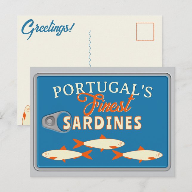 Sardines Greetings Custom Portugal Tinned Fish Postkarte (Vorne/Hinten)
