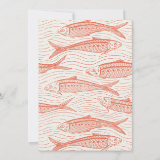 Sardines in Motion in coral and off white