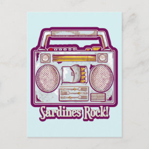Sardines Rock Funny 80's Stereo Postkarte