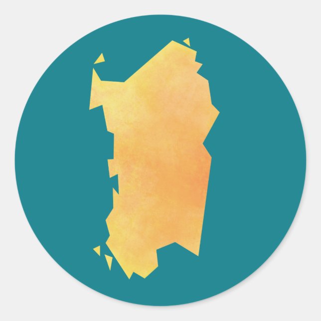 Sardinia Karte Runder Aufkleber (Vorderseite)