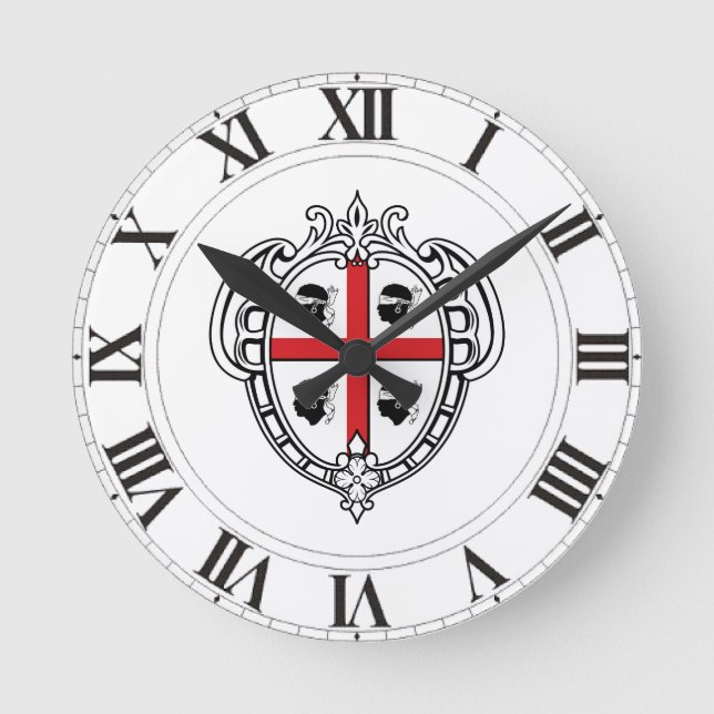 Sardinia Runde Wanduhr (Vorderseite)