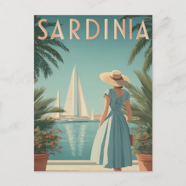 Sardinien 50er Vintag Postkarte (Vorderseite)