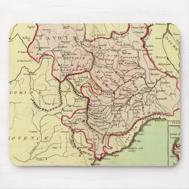 Sardinien, Frankreich, Italien Mousepad (Vorne)