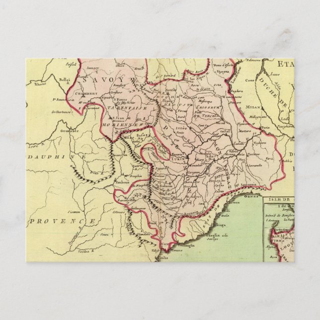 Sardinien, Frankreich, Italien Postkarte (Vorderseite)