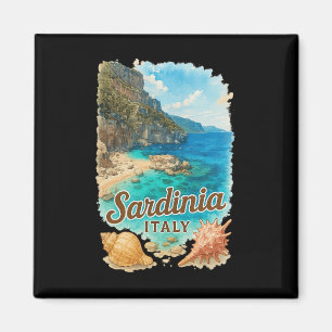 Sardinien Italien Aquarell Strand Reise Souvenir Magnet