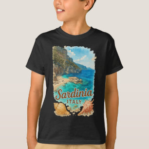 Sardinien Italien Aquarell Strand Reise Souvenir T-Shirt
