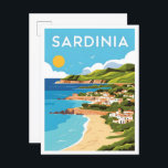 Sardinien Italien Art Vintage Reise Illustration Postkarte<br><div class="desc">Sardinien Italien Art Vintage Reise-Ort Illustration</div>