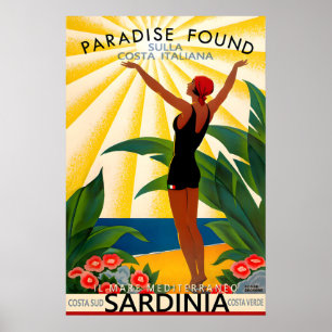 Sardinien Italien Mittelmeer Costa Sud Reise Poster