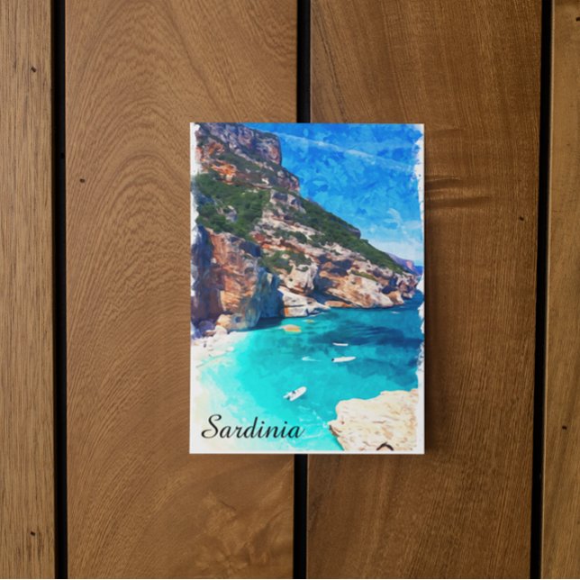Sardinien Italien Mittelmeer Landschaft Postkarte (sardinia italy coast postcard)