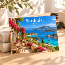 Sardinien Italien Sonnige Türkisfarbene Bucht Reis