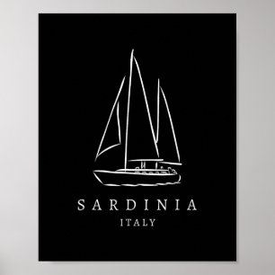Sardinien Italien Yachtclub Souvenir Europa Boote Poster