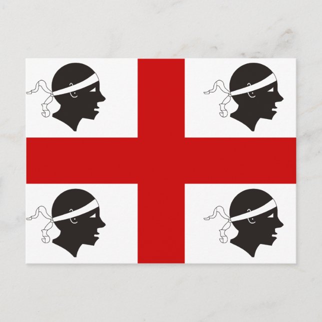 Sardinien, italienische Flagge Postkarte (Vorderseite)