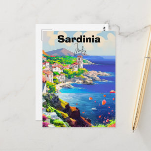 Sardinien Poster Italien Souvenir Meer Dekoration Postkarte