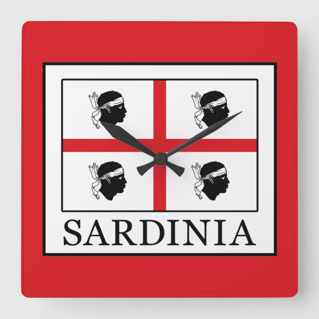 Sardinien Quadratische Wanduhr (Vorderseite)