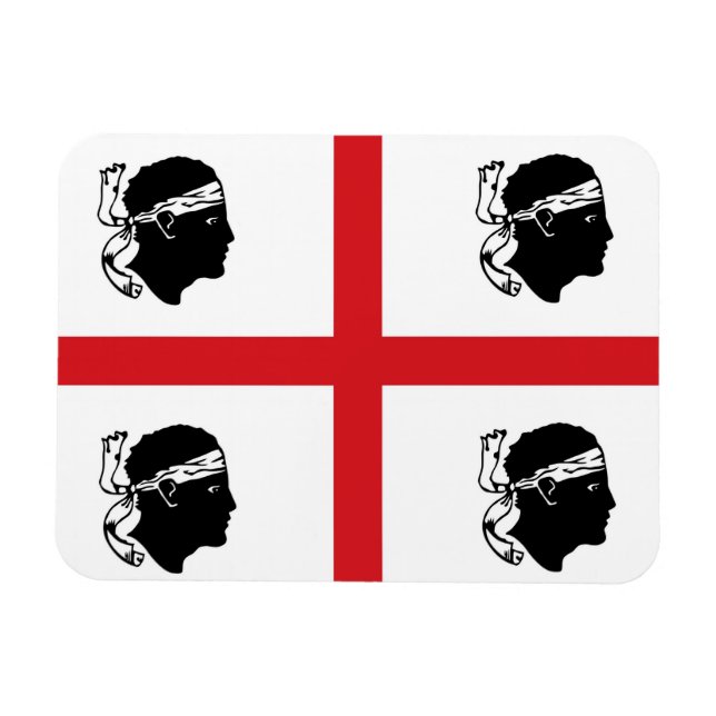 Sardinienflagge - Region Insel ethnisch Magnet (Horizontal)