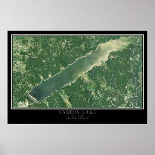 Sardis Lake Mississippi Satellite Poster Karte