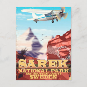 Sarek National Park Schweden Vintage Reiseplakat Postkarte
