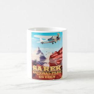 Sarek Nationalpark Schweden Vintage-Reiseposter Kaffeetasse