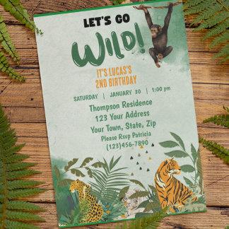 Sarfari Jungle Animals Geburtstagsparty Einladung