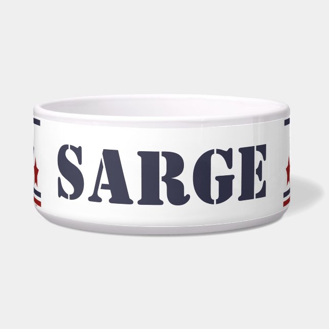Sarge Patriotic Dog Bowl | EDITABLE Napf (Vorderseite)