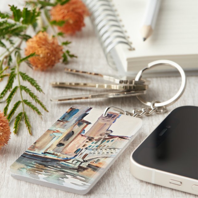 Sargent - Eine Brücke und ein Campanile, Venedig, Schlüsselanhänger (Vorderseite rechts)