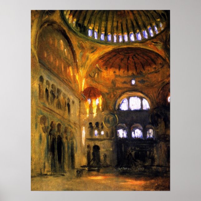 Sargent - Inneres der Hagia Sophia Poster (Vorne)
