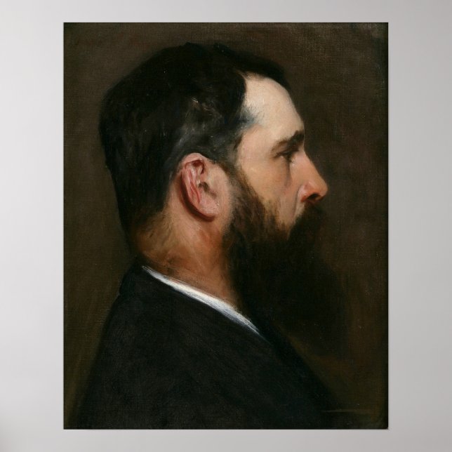 Sargent - Portrait von Claude Monet 1887 Poster (Vorne)