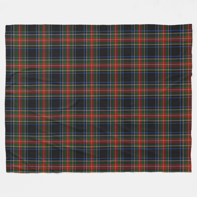 Sargent/Stewart schwarze Tartan-Fleece-Decke Fleecedecke (Vorderseite (Horizontal))