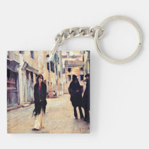 Sargent - Straße in Venedig, feine Kunst Schlüsselanhänger