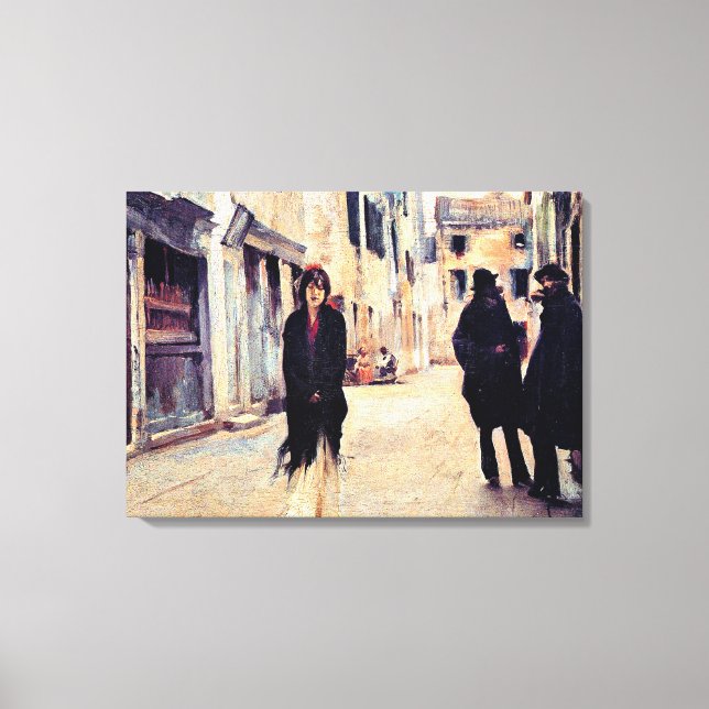 Sargent - Straße in Venedig, schöne Kunst Leinwanddruck (Vorderseite)