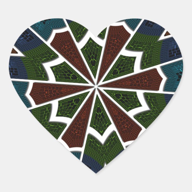 Sari Inspirierte Design mit komplizierten Details Herz-Aufkleber (Vorderseite)