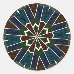 Sari Inspirierte Design mit komplizierten Details Runder Aufkleber