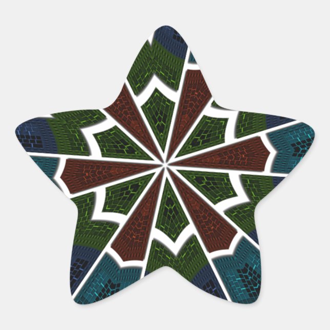 Sari Inspirierte Design mit komplizierten Details Stern-Aufkleber (Vorderseite)