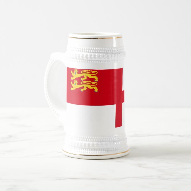 Sark-Flagge Bierglas (Vorderseite Links)