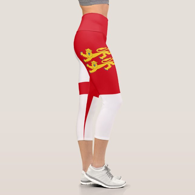 Sark-Flagge Capri Leggings (Rechts)