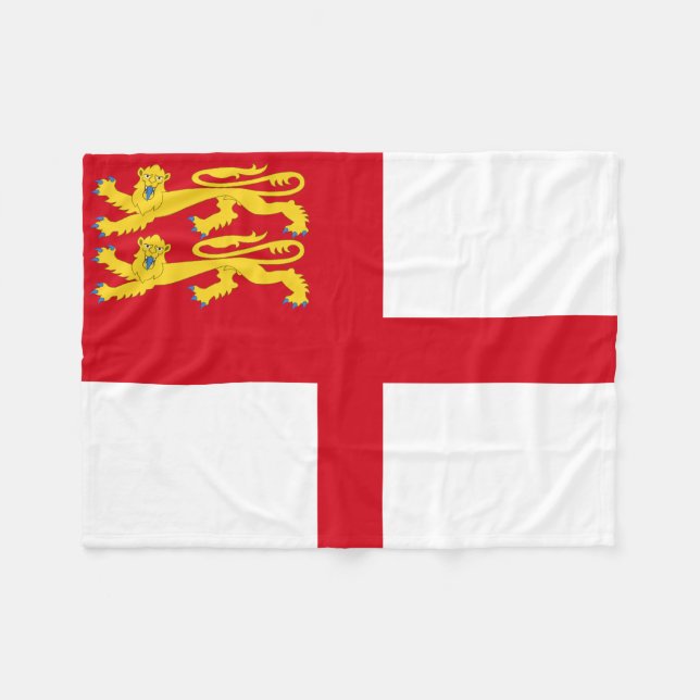 Sark-Flagge Fleecedecke (Vorderseite (Horizontal))