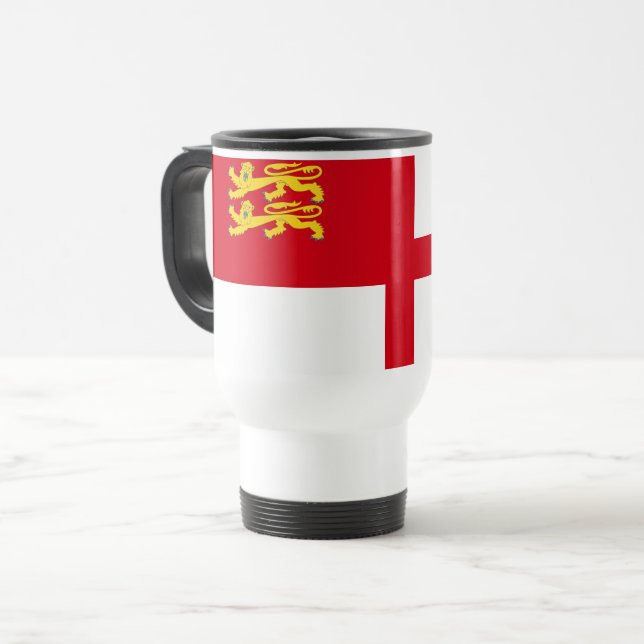 Sark-Flagge Reisebecher (Vorderseite Links)