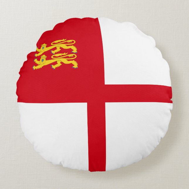 Sark-Flagge Rundes Kissen (Vorderseite)