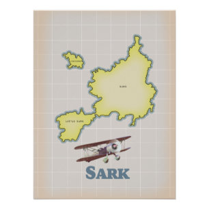 Sark Vintage-Stilkarte Poster