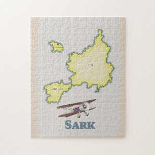 Sark Vintage-Stilkarte Puzzle