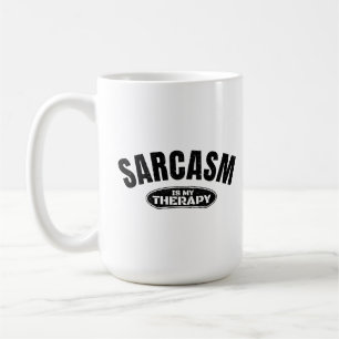 Sarkasmus ist meine Therapie lustige Typografie-Ge Kaffeetasse